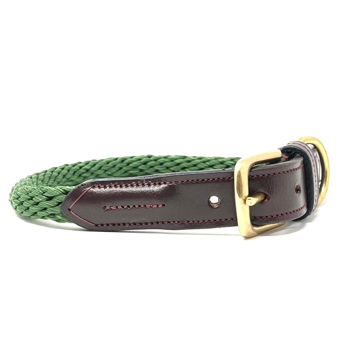 Luxury Rope Dog Collar - Forest Green