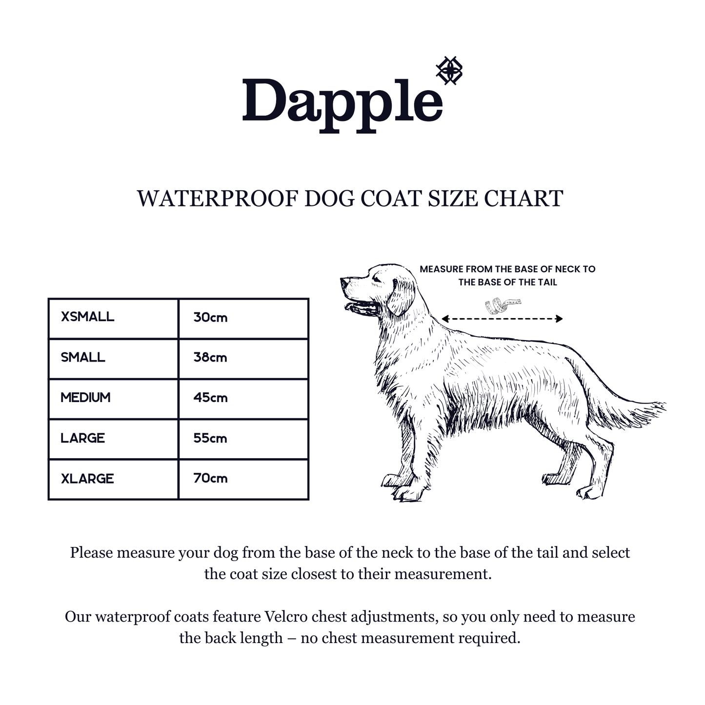 Navy Waterproof Dog Coat With Harness Opening