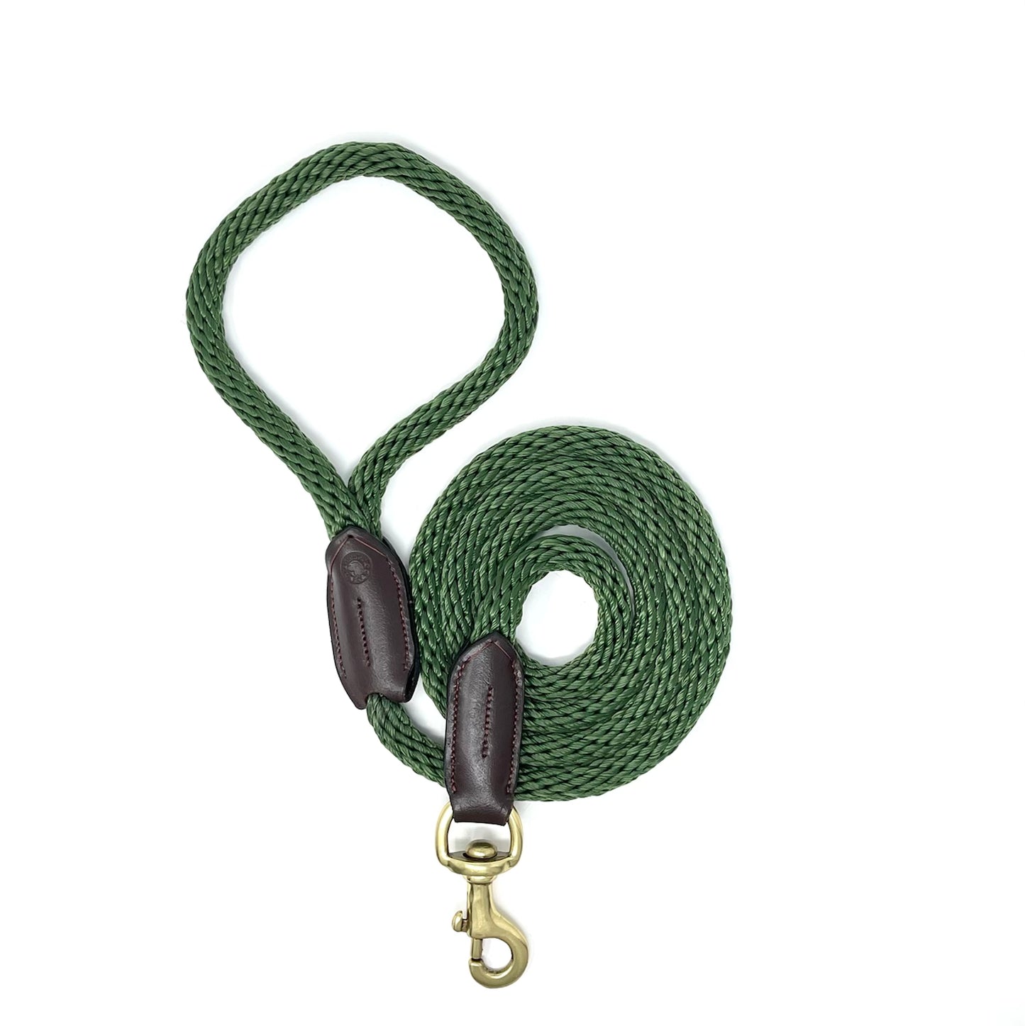 Luxury Rope Dog Lead - Forest Green