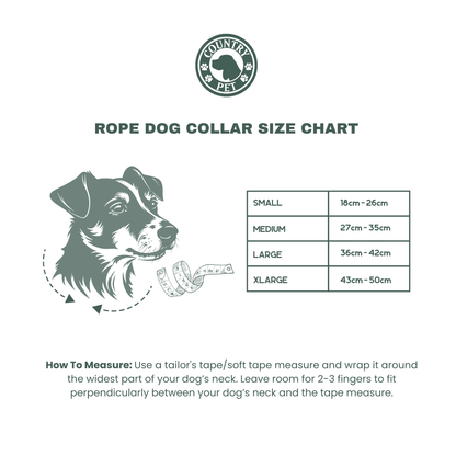 Luxury Rope Dog Collar - Forest Green